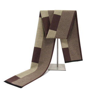 供应新款保暖装饰男士时尚撞色围巾 仿羊绒柔软质感菱形提花围巾