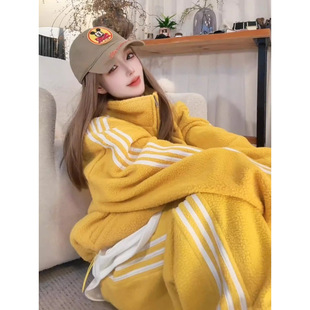 2026加绒加厚卫衣套装女秋冬韩系减龄高级感舒适休闲运动服两件套