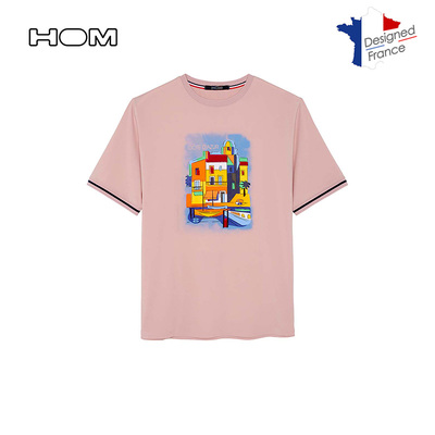 HOM法国男士高端时尚圆领短袖T恤