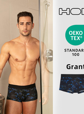 HOM法国男士平角裤无痕薄款速干凉感四角裤不夹臀小性感超短内裤