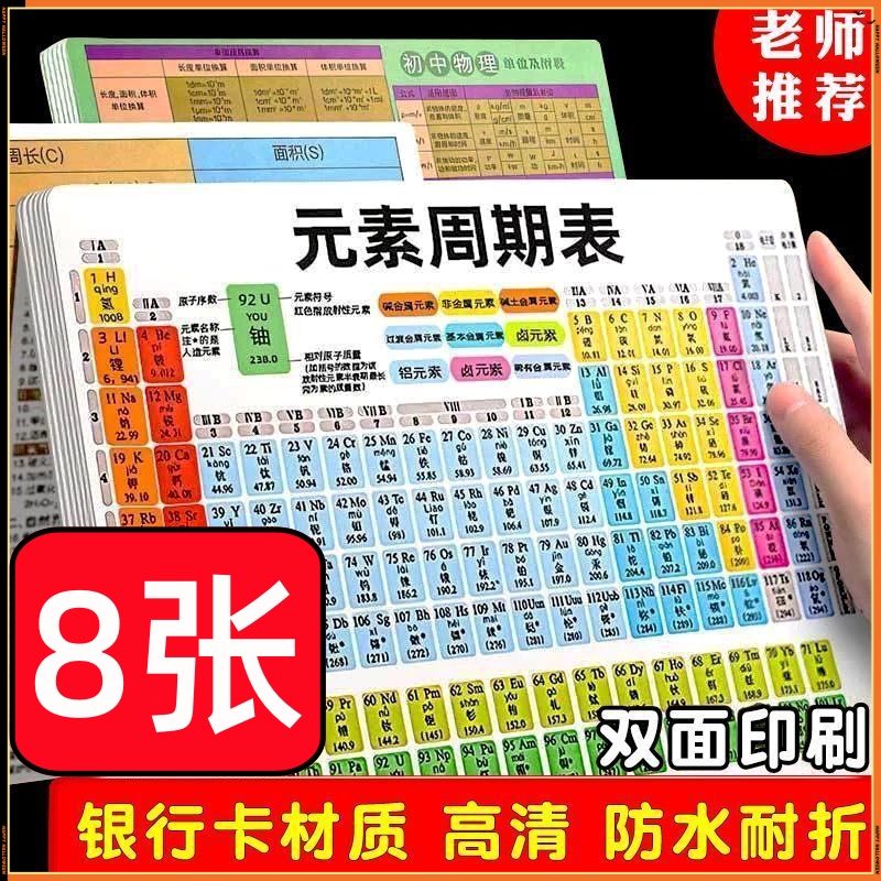化学元素周期表实物摆件知识点卡片初中数学物理化学公式方程卡片