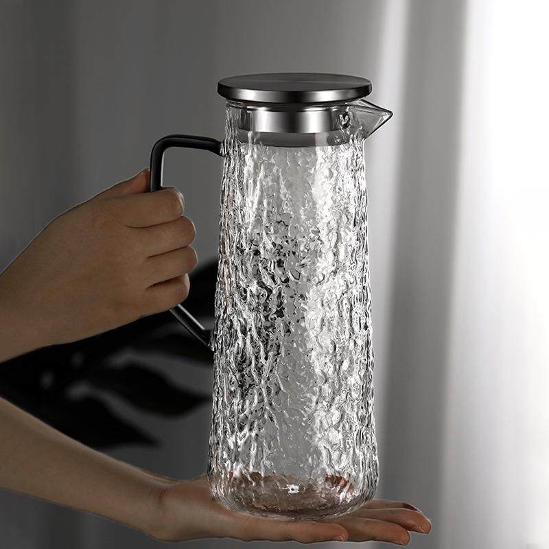 大容量手柄冷水壶耐高温玻璃家用泡茶壶凉开水水杯组合