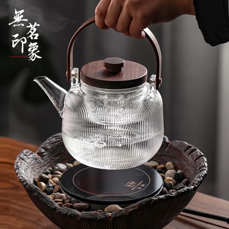 龙年跨年福利玻璃茶壶家用耐高温玻璃提梁壶煮茶壶茶具玻璃泡茶壶