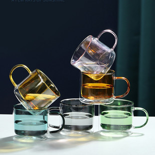 泡茶杯 高硼硅玻璃牛奶杯双层玻璃水杯家用简约早餐双层隔热个性