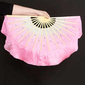 花鼓灯真丝舞蹈双面胶州儿童秧歌8寸幼儿小学生表演道具跳舞扇子