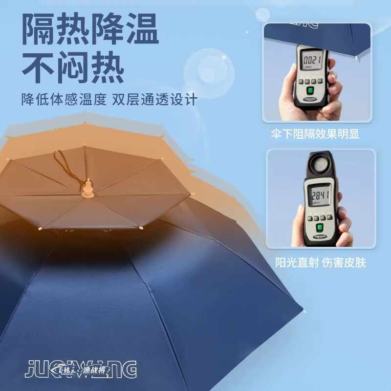 新款伞帽头戴式户外专用遮阳伞超轻雨伞防雨防晒折叠钓伞钓鱼伞