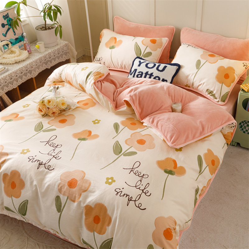 ab面一面棉一面绒被套单件纯棉全棉单面绒牛奶珊瑚绒被罩2025新款