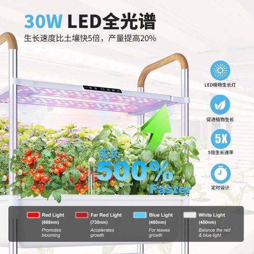 无土栽培种植机智能种菜机家庭水培蔬菜设备补光种菜机水耕种植箱