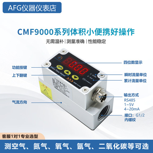 数显气体质量流量计表CMF9008/CMF9019测空气氮气氧气氩气二氧化