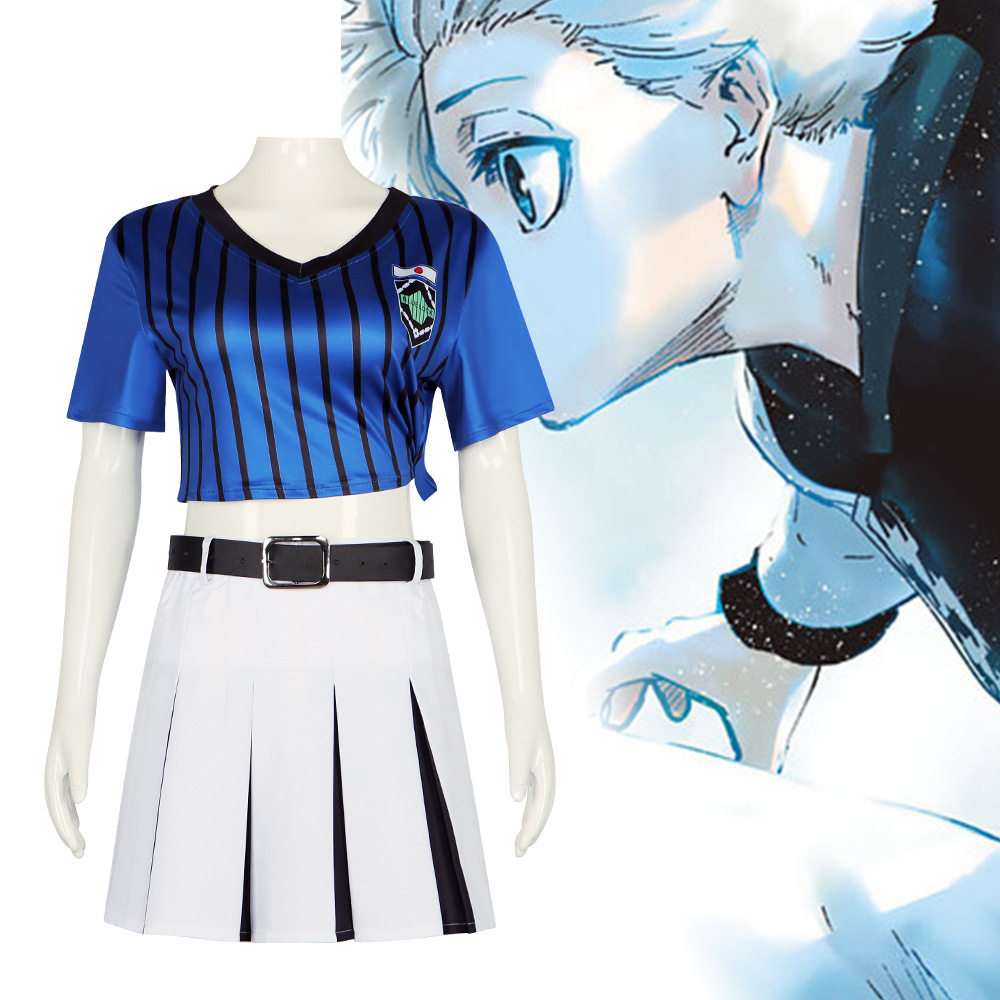蓝色监狱cos服帝襟杏里啦啦队可爱风裙装御姐连衣裙cosplay扮演服