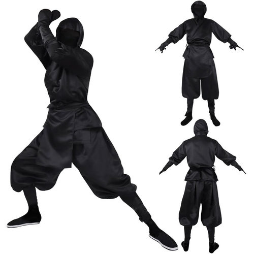 武士服现货跨进热款万圣节演出服日本男士黑忍者cosplay厂家直销