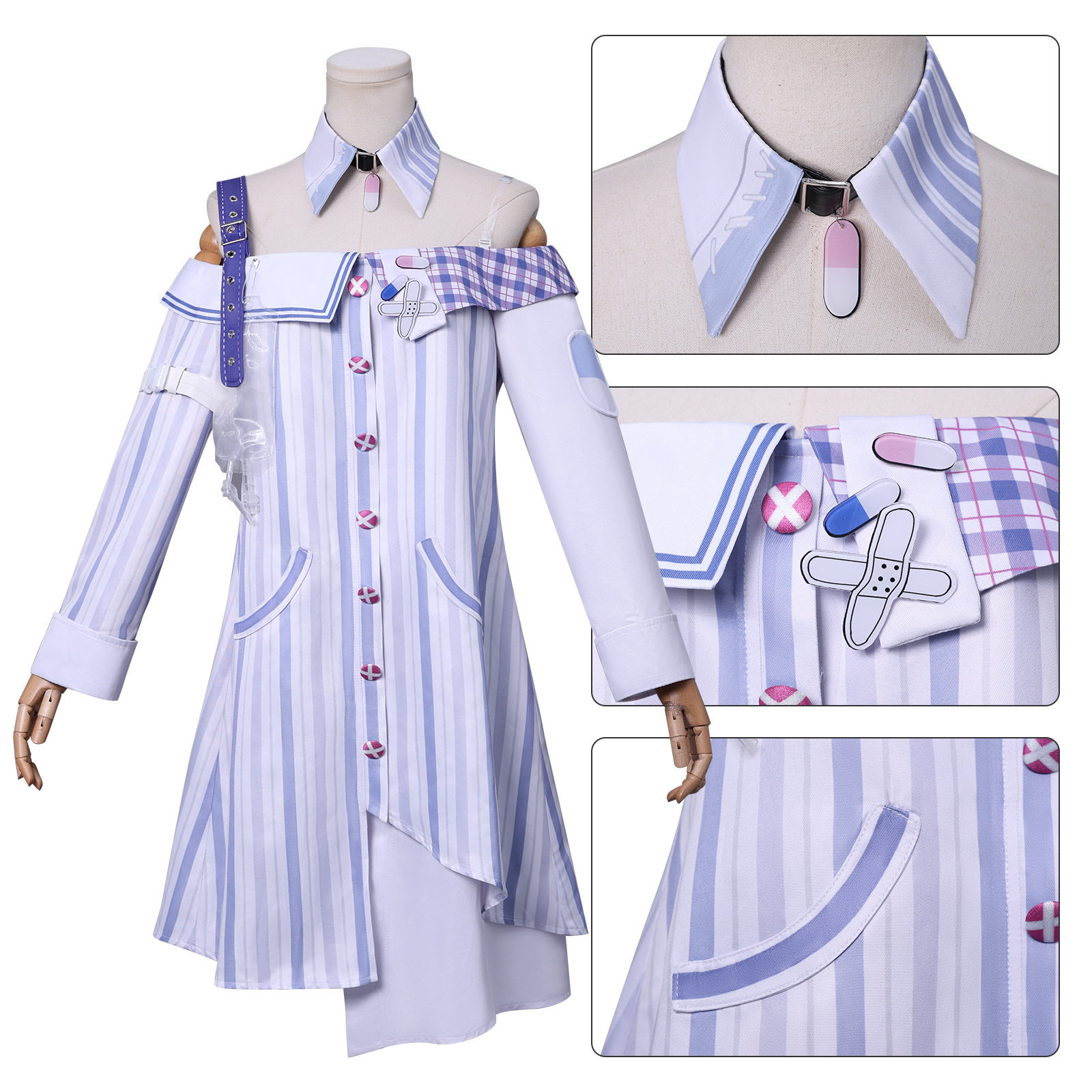 无限暖暖cos服病号服实验奇思洛丽塔女仆装cosplay二次元动漫服装图片