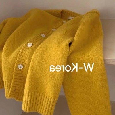 速发浣宽绒温春针织开衫柔季熊松慵懒风软糯毛衣外套减龄上衣