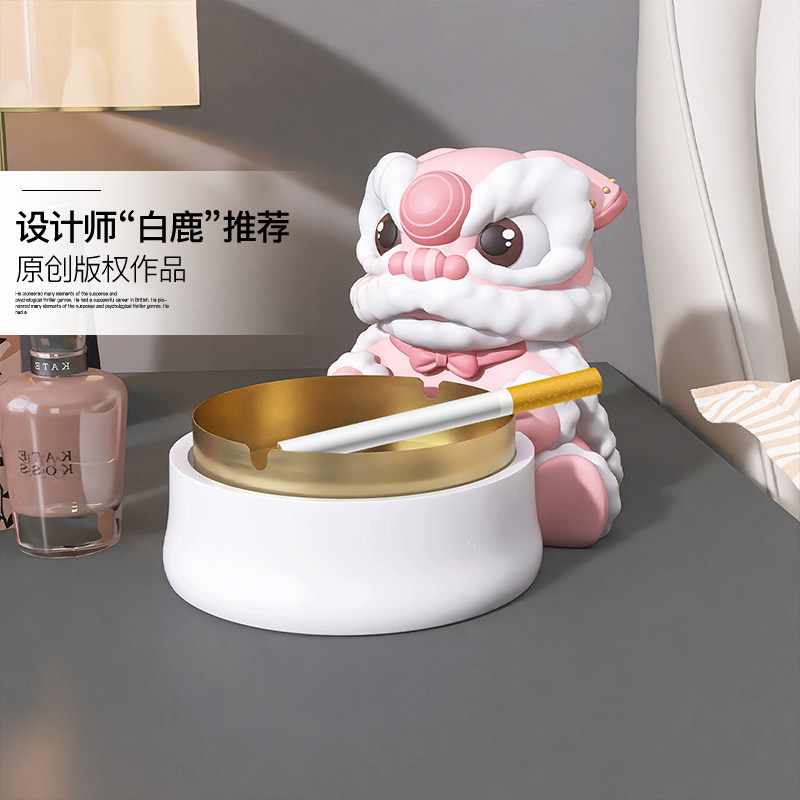 速发国潮醒生用灰缸客厅家烟办公室桌面高级感装饰摆件送男友狮日