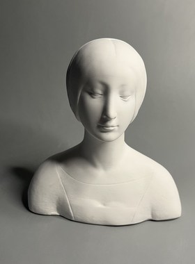 速发高级极简艺术摆物石饰像雕塑书房桌面装膏小众素描人件