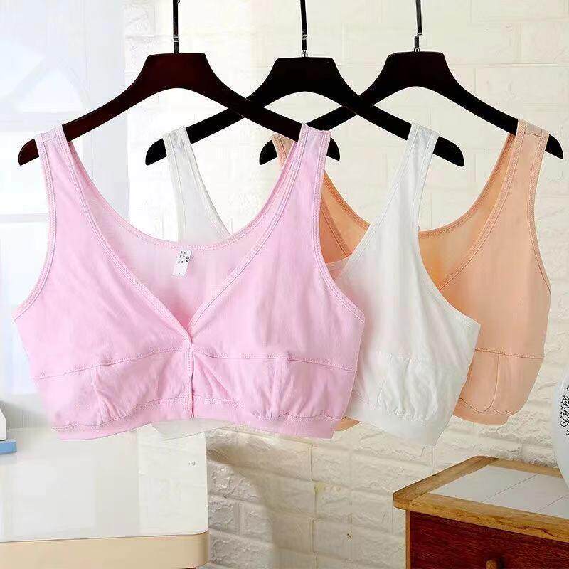 孕妇中老年纯棉超薄无海绵无钢圈大码前扣背心式哺乳文胸妈妈内衣