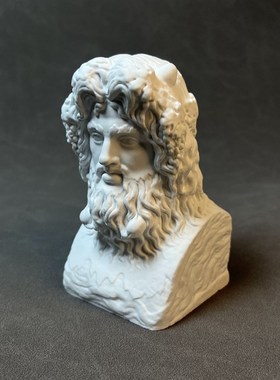 速发海神桌普顿复古艺术石人膏物雕像尼面酒柜书架装饰摆件雕塑礼