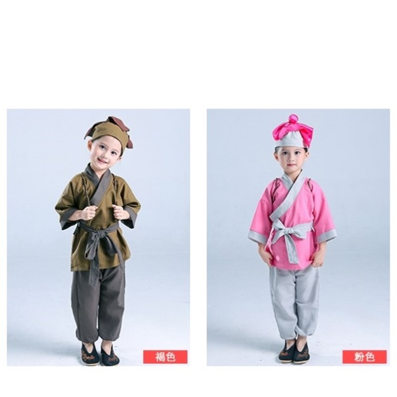 现货掩耳盗e铃演出服儿童司马光砸缸服装小药童鲁班学艺锄禾汉服