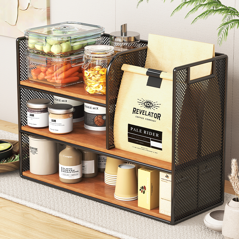 速发餐房零食架子桌面置物架饭桌收纳神器厨桌放杯子水杯办公桌收