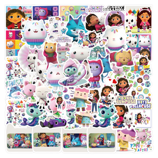 400张盖比的娃娃屋贴纸儿童卡通动画周边diy装饰玩具水杯防水贴画