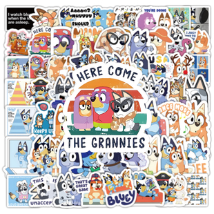 300张布鲁伊贴纸周边儿童卡通可爱小图案装 饰文具水杯防水贴贴画