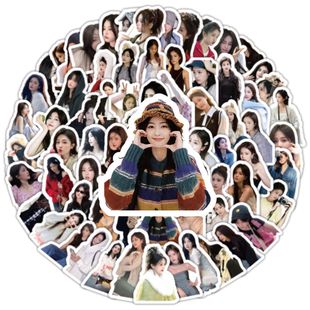 200张白鹿贴纸ins可爱美女高颜值明星周边手账防水桌面装 饰贴画