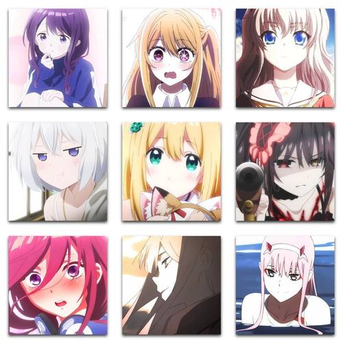 236张混合二次元动漫女主头像贴画diy手账行李箱手机防水贴纸A款