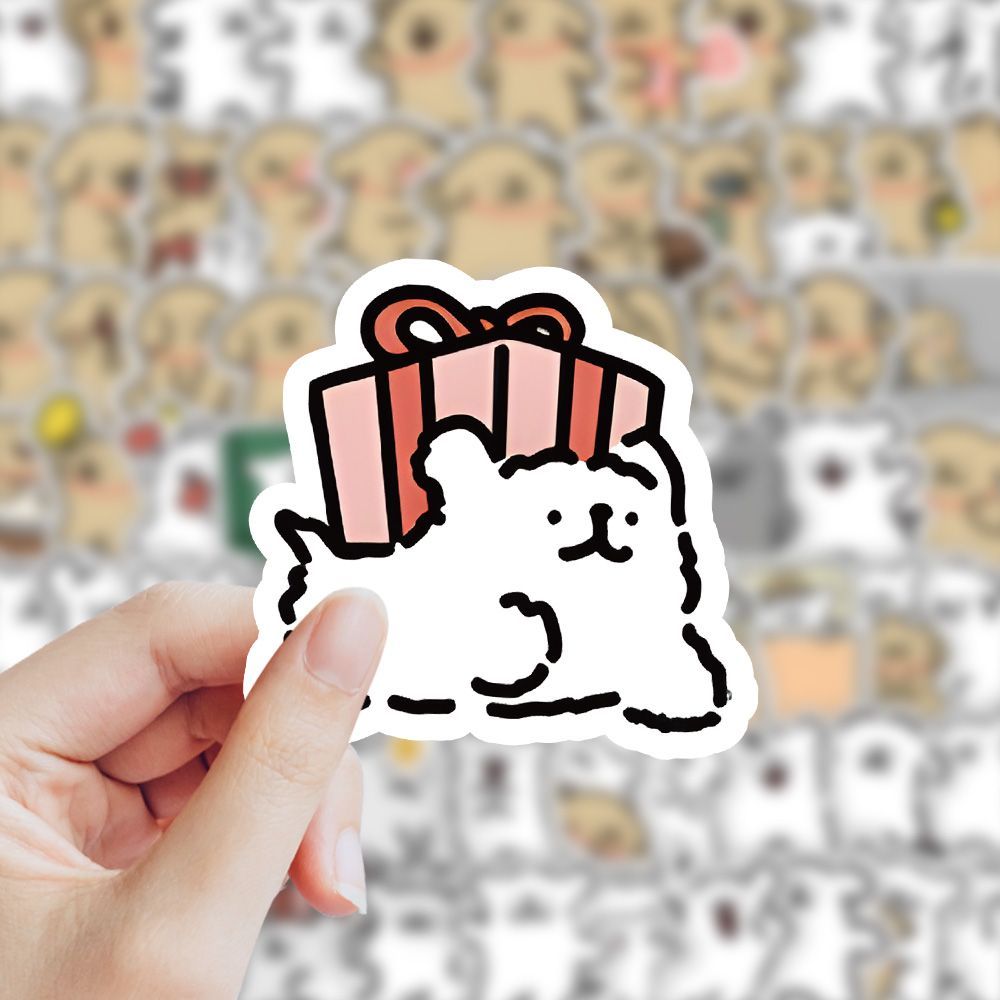 120张线条小狗贴纸三丽鸥卡通diy装饰ins可爱手机手账贴画防水