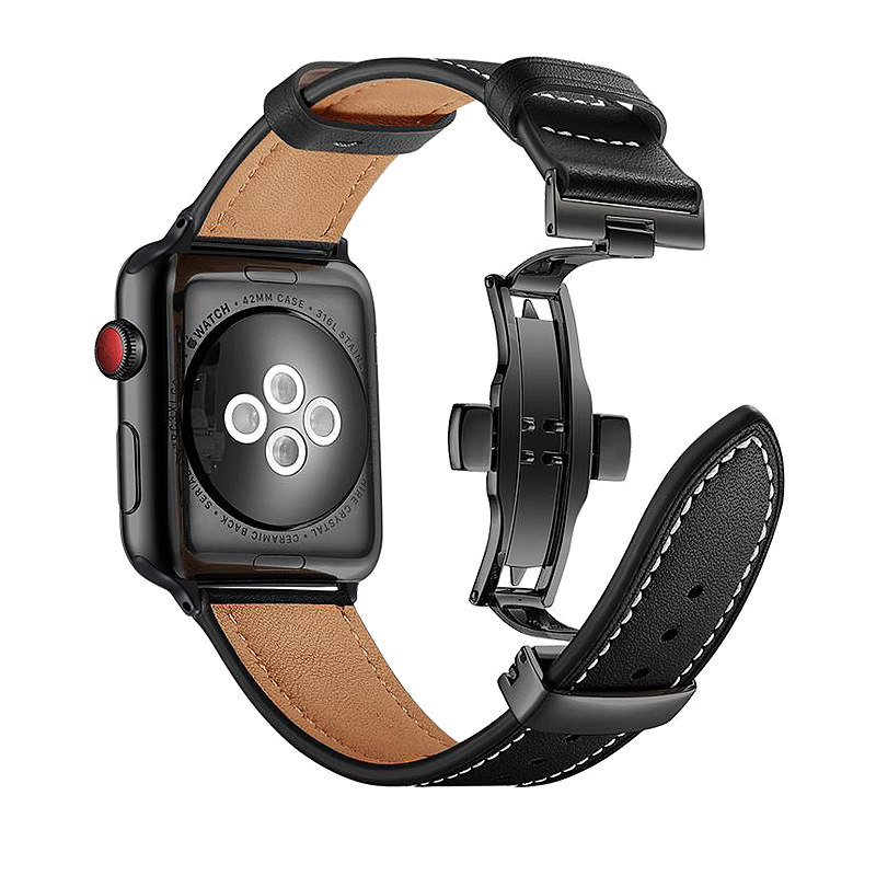 适用苹果手表iwatch8表带S8新款applewatch7皮质s7牛皮s6蝴蝶扣6/5/4/3/2代个性SE真皮44mm手表带40男款ultra高性价比高么？