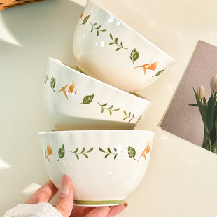 好看的陶瓷碗盘碗碟家用碗具套装高颜值吃米饭小碗汤碗盘甜品手柄