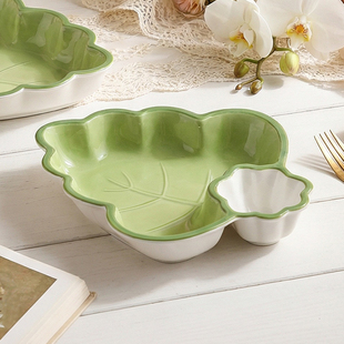 可爱卡通陶瓷饺子盘带醋碟家用2026新款儿童早餐盘创意水饺薯条盘