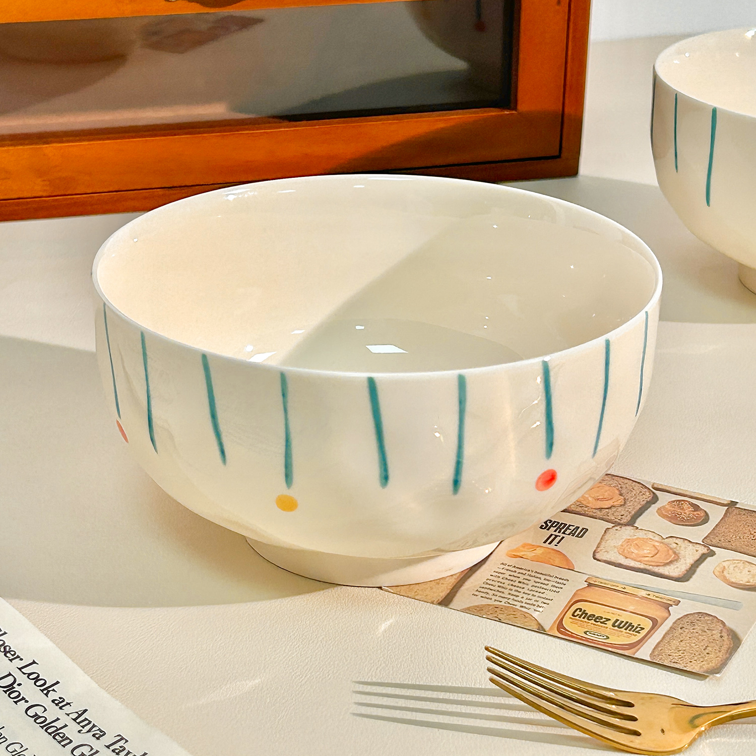 可爱釉下彩面碗2025新款泡面碗家用陶瓷汤碗个人专用方便面碗餐具