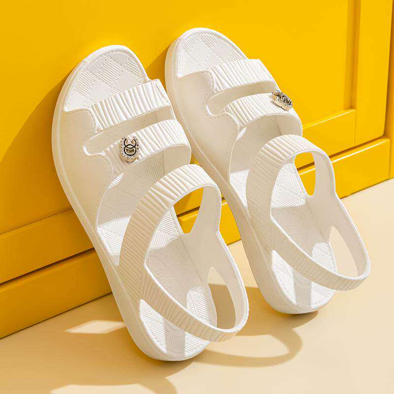 女士可下水塑料凉鞋夏季外穿妈妈下雨天可以湿水踩水穿的防滑女式