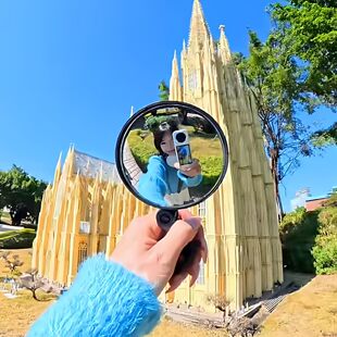 【後照镜旅游转场】手持凸面镜自拍圆镜过年放假旅行新年拍照道具