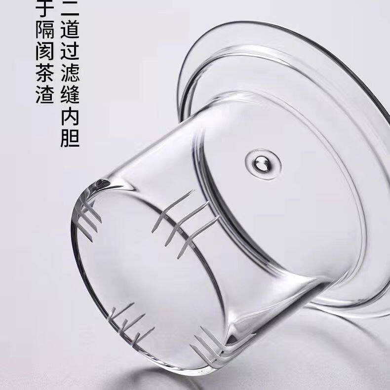 煮茶壶通用配件玻璃杯盖内胆玻璃茶漏过滤带盖烧水壶侧把壶冲茶器