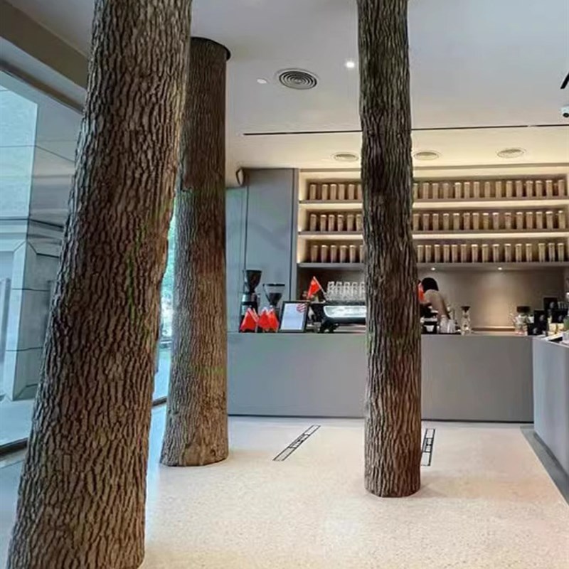 速发香樟树干咖造型漫枝啡厅酒吧枝厅枯木落地装饰摆件造景干树餐