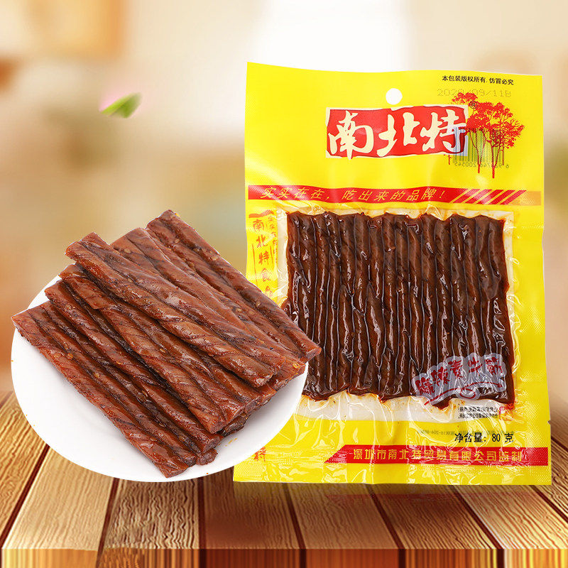 南北特麻辣素牛筋80g*10包辣条麻辣条片面筋湖南特产休闲零食小吃图片