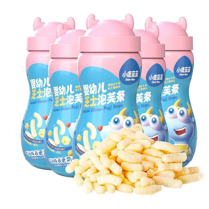 正宗5罐泡芙宝宝婴幼儿手指芝士鲜虾泡芙条6-8个月零食