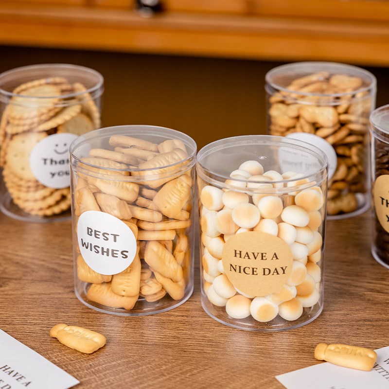 现货速发曲奇饼干圆柱罐子透明密封罐蔓越莓包装盒装雪花酥烘焙小