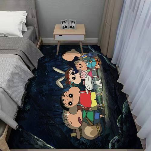 蜡笔小新动漫周边ins地垫房间书房转椅防滑垫保护垫家用卧室地毯