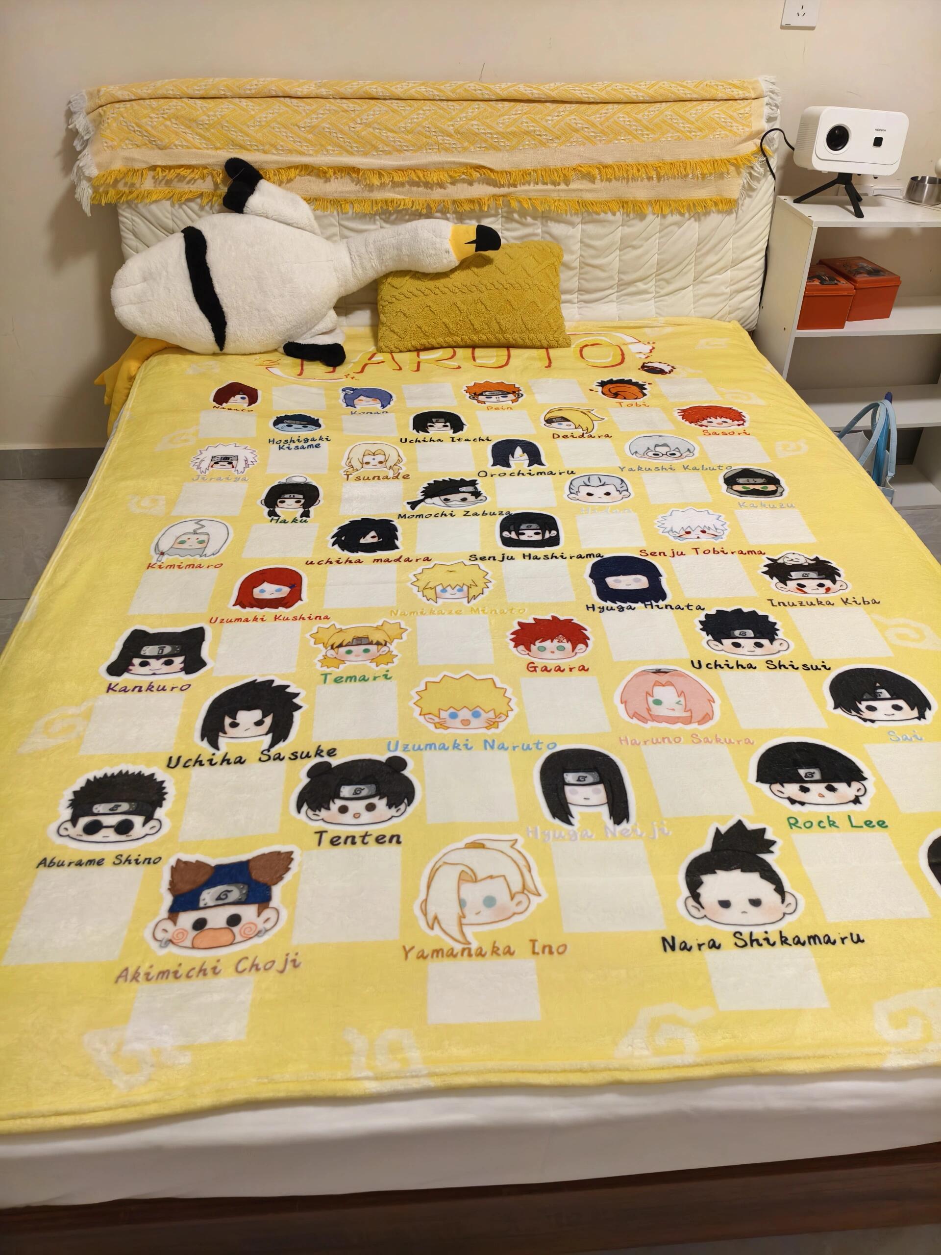 拼格火影忍者同人周边毛毯学生卧室宿舍小盖毯秋冬毯子生日礼物毯