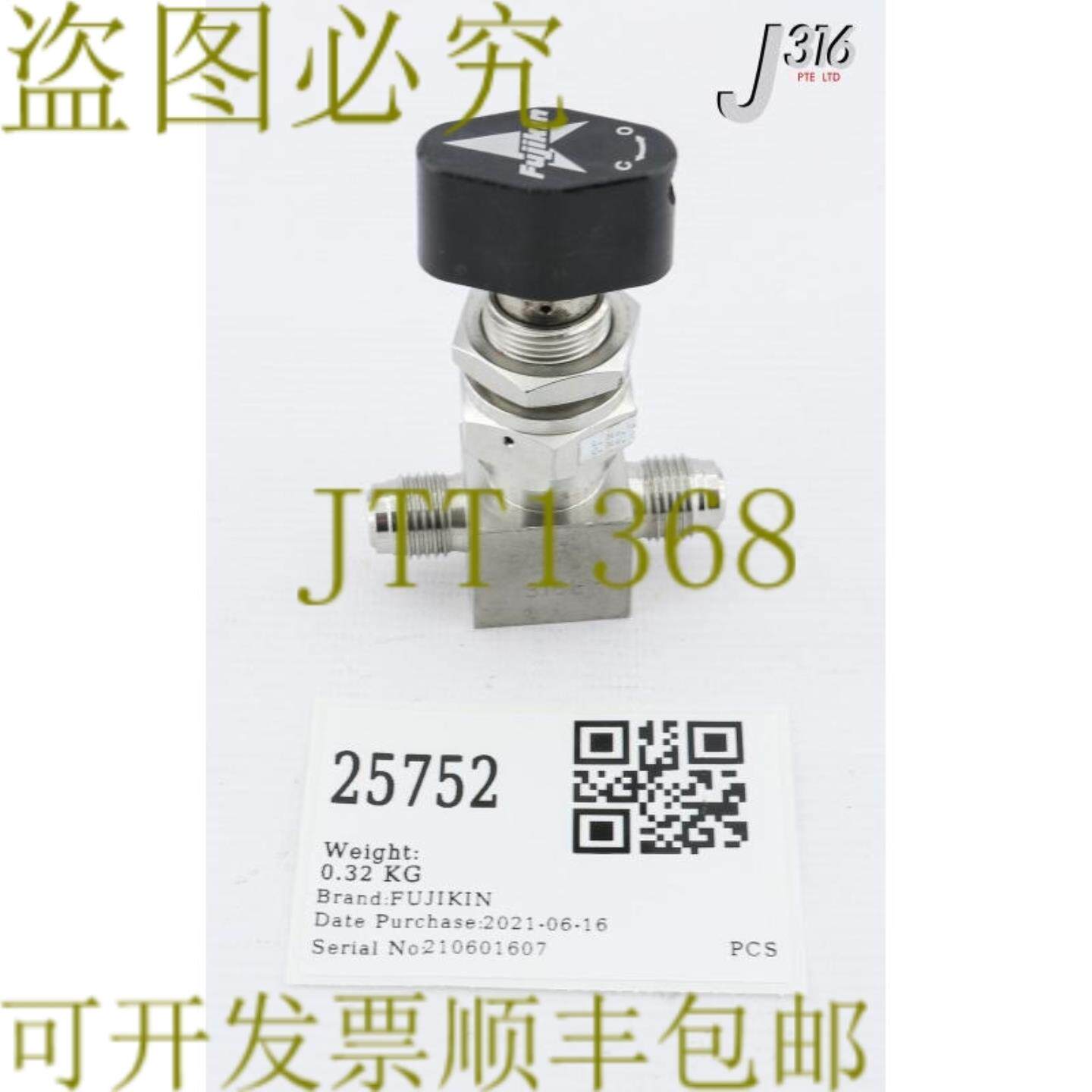 供应25752 FUJIKIN 手动调节气门男性至男性 14 英寸 VCR