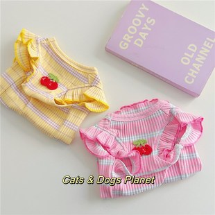 比熊迪泰小布偶美短夏心裙飞袖 速发猫咪衣服春季 背天薄款