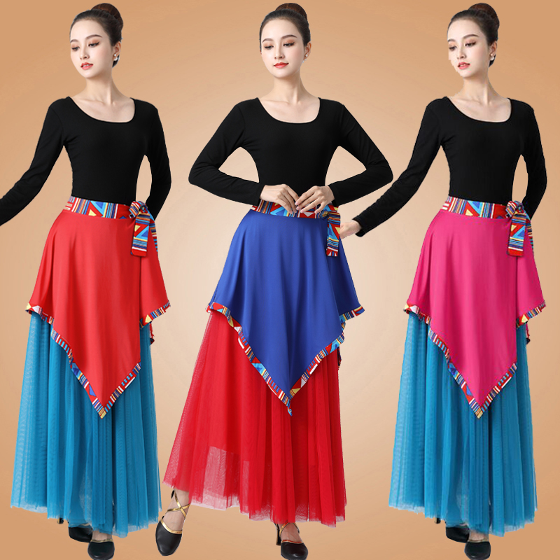 速发藏族舞2演出服202蹈套款广场舞服装大摆长裙新装民族风蒙古服