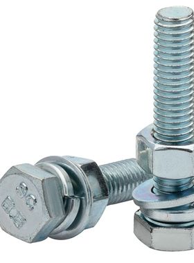 速发M12开M4116镀锌8.8级外六角组合套装螺丝平介弹垫螺母分M组合