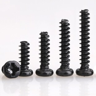 速发黑色圆头平丝自攻螺尾木牙脑头电盘螺钉M1.4M1.7 M4X6X7X25
