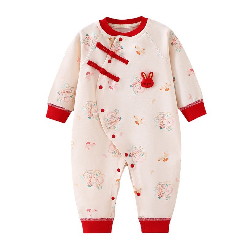 速发0一1岁婴儿满月外出服周岁宝宝洋气连体衣秋冬季打底衣连身衣