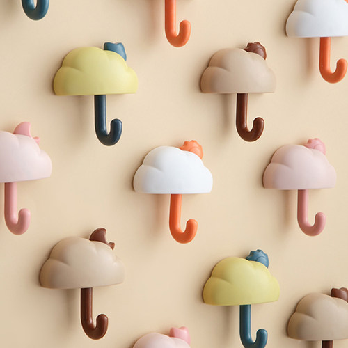 速发钩挂痕力粘胶创意门后无强壁挂墙上可爱挂衣钩家用免打孔粘钩