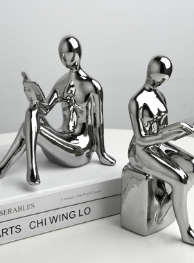 速发抽象艺术装书人物摆档创意书件书立家居读饰品酒柜玄关书房办