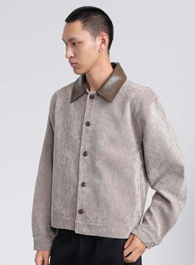 【多买多减】Outedge拼皮领雪尼尔纽扣外套夹克